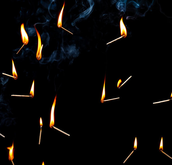 Burning matches